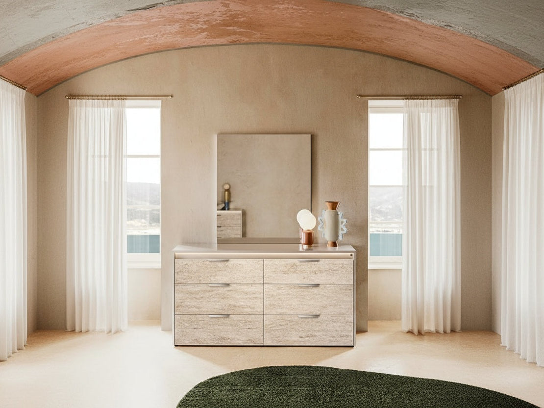 Tullia dresser and mirror in a room scene