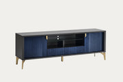 Oceanum modern TV stand with blue and black design on a white background.