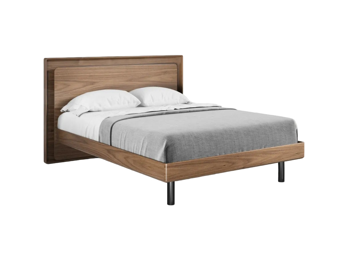 Up-Linq bed in natural walnut finish