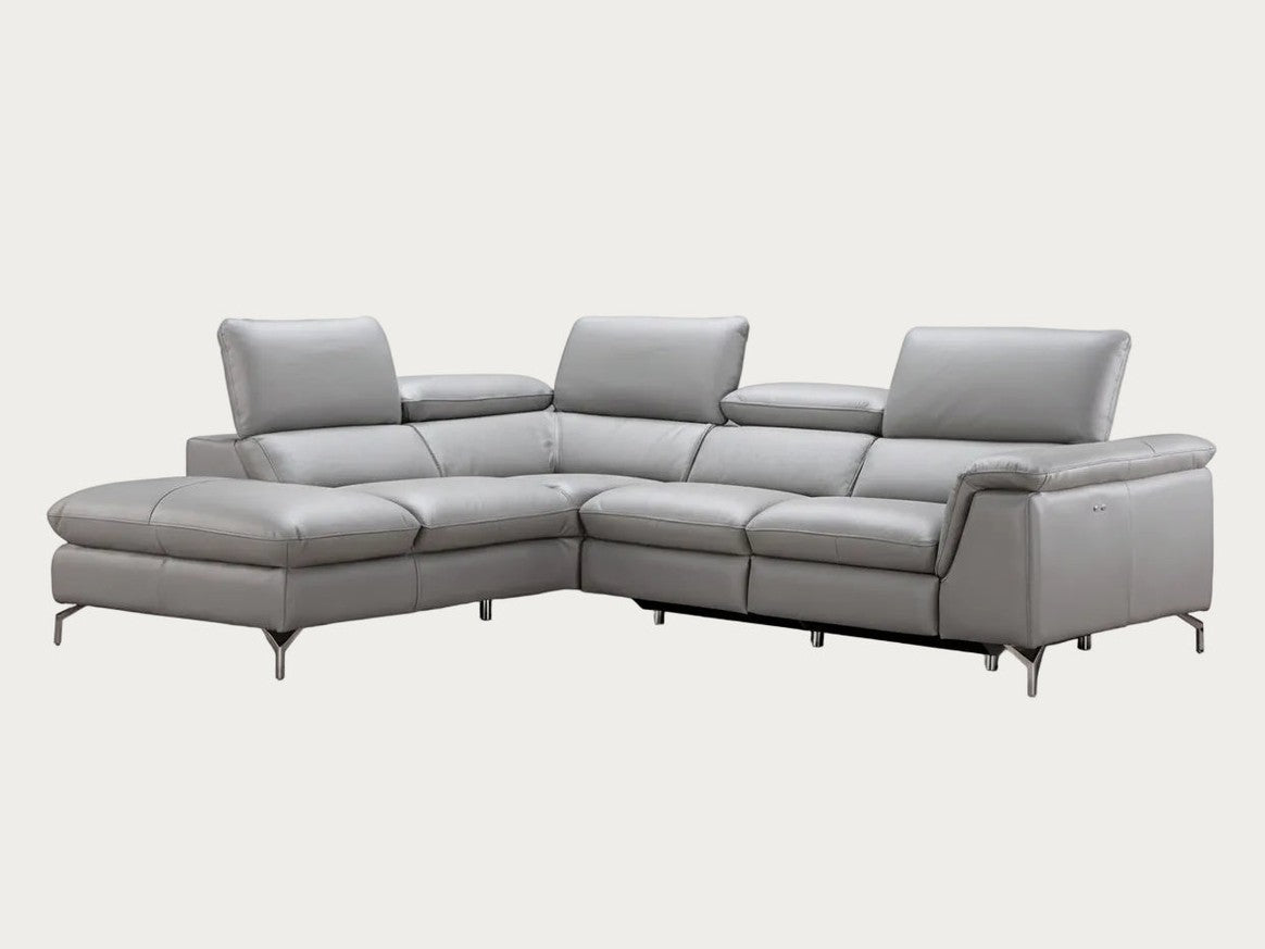Viola Leather Sectional with Recliner