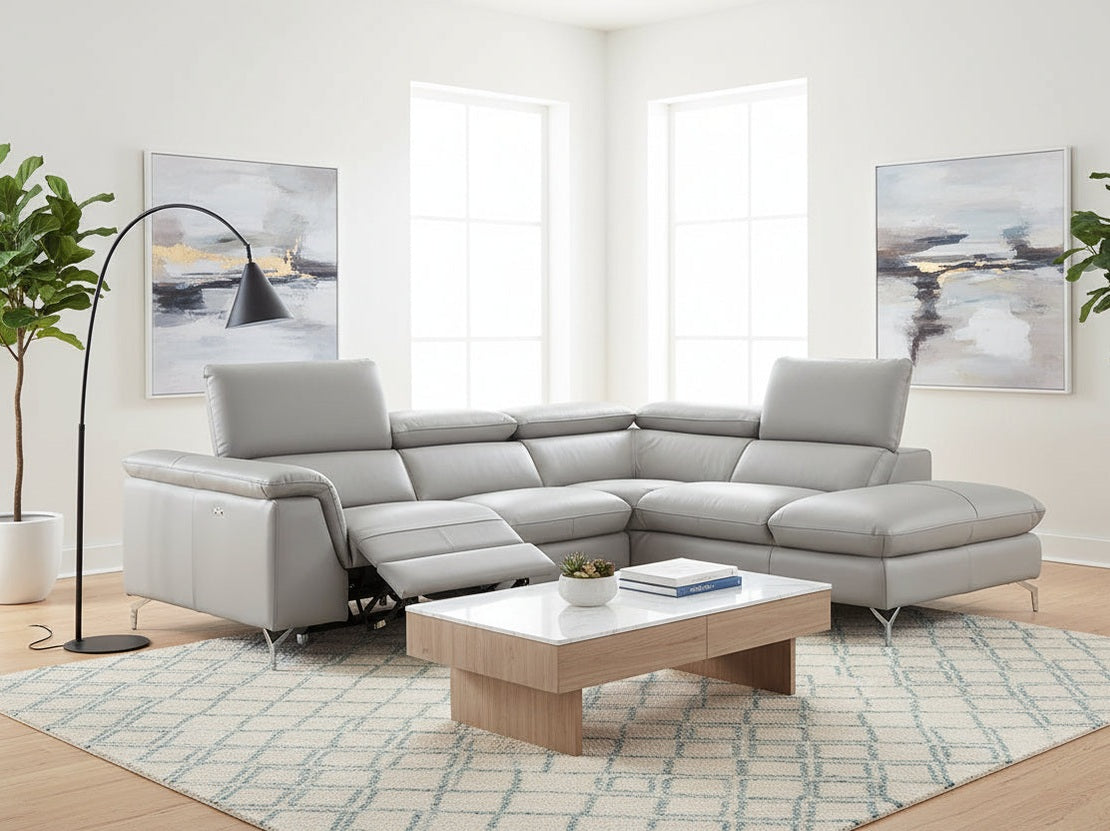 Viola Sectional Recliner by J&M Furniture, Light Grey