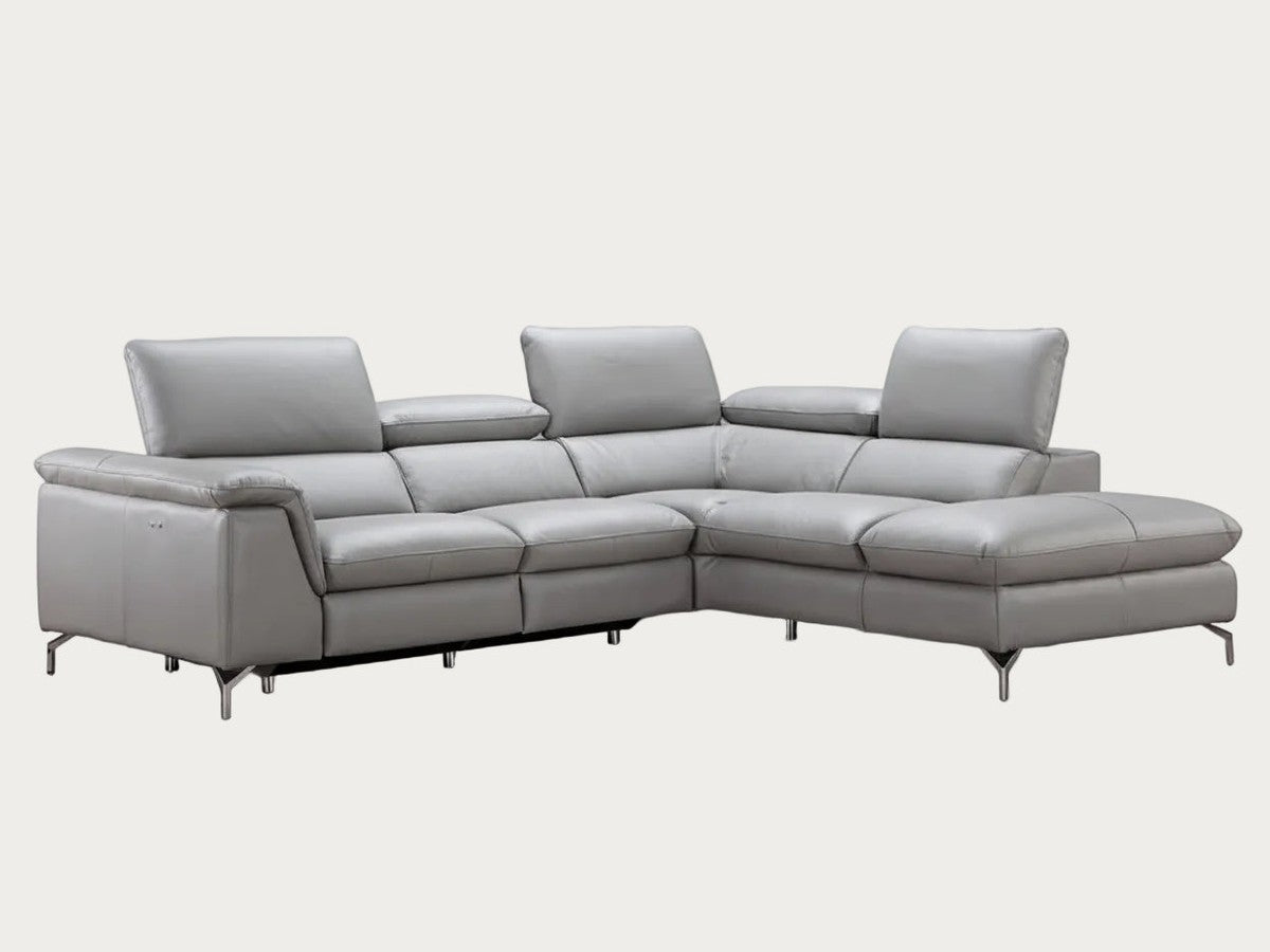 Viola Leather Sectional with Recliner