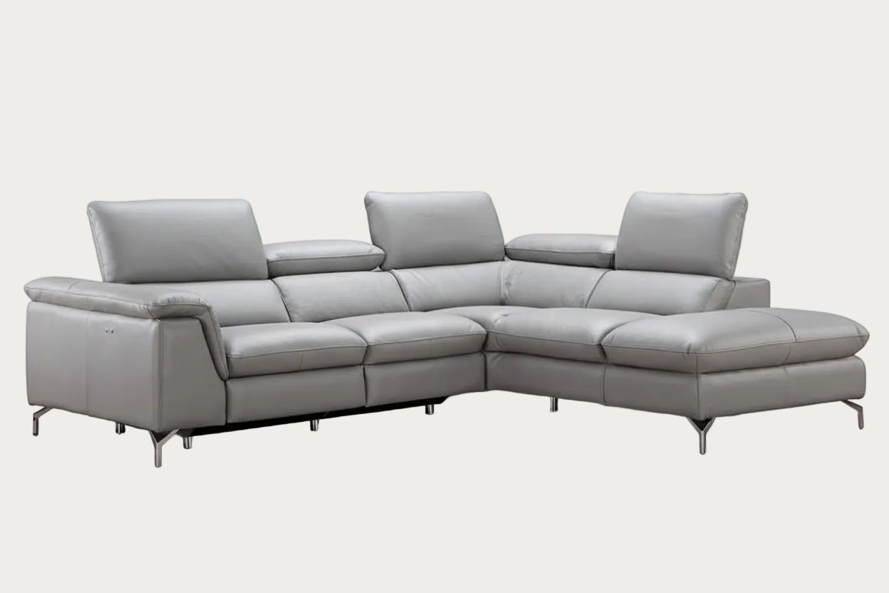Viola Leather Sectional with Recliner