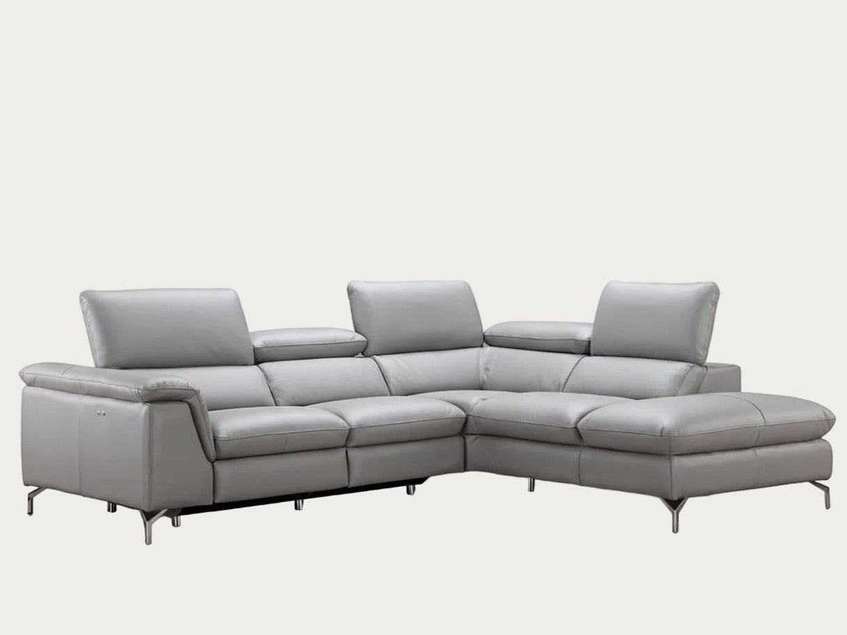 Viola Leather Sectional with Recliner