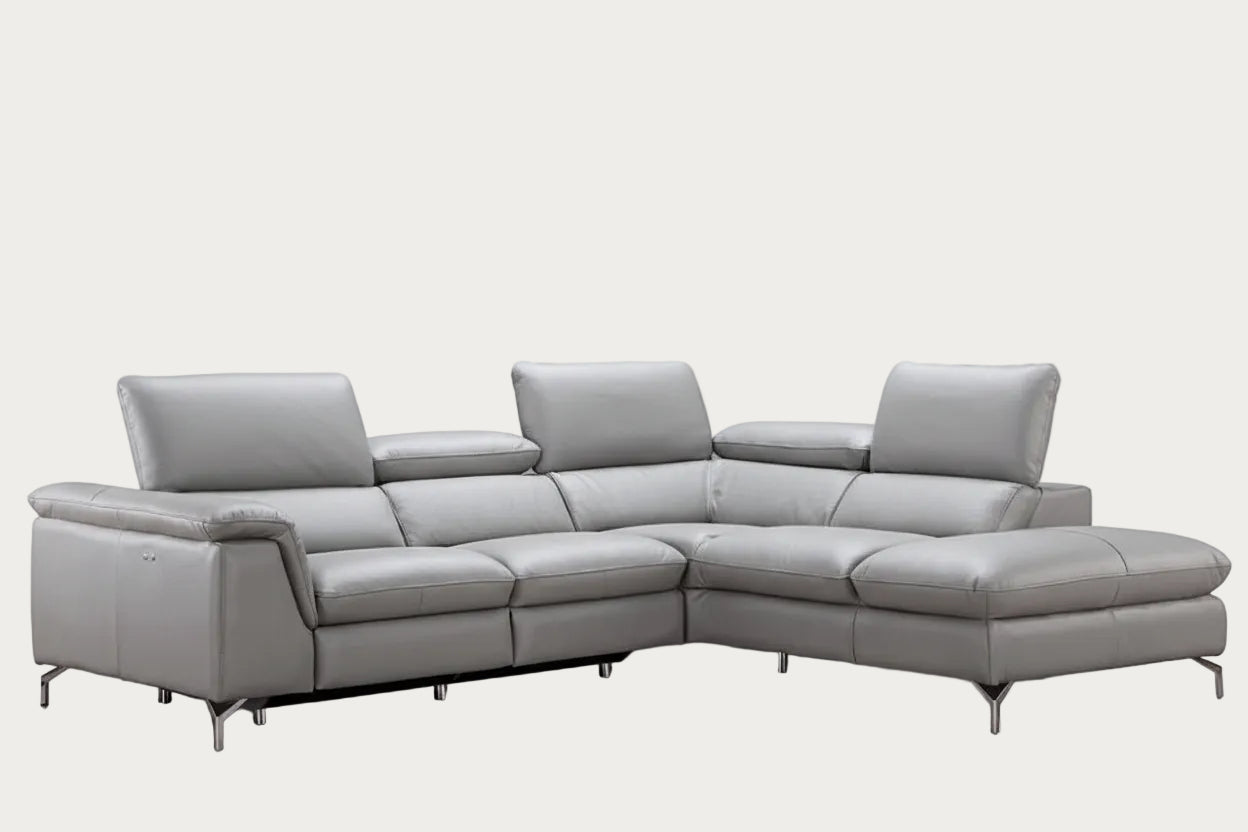 Viola Leather Sectional with Recliner
