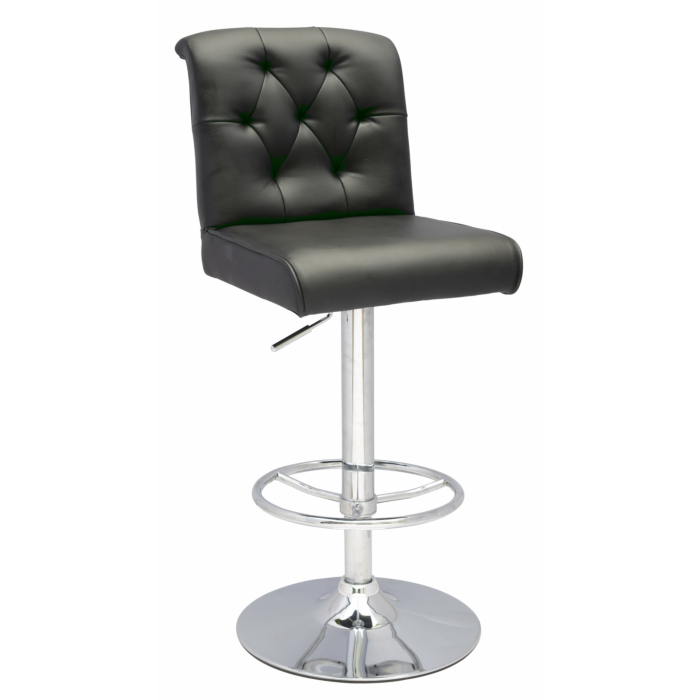 Chintaly 0355 Adjustable Swivel Bar Stool, Black main product photo