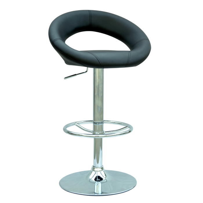 Chintaly 0379 Adjustable Swivel Bar Stool, Black main product photo