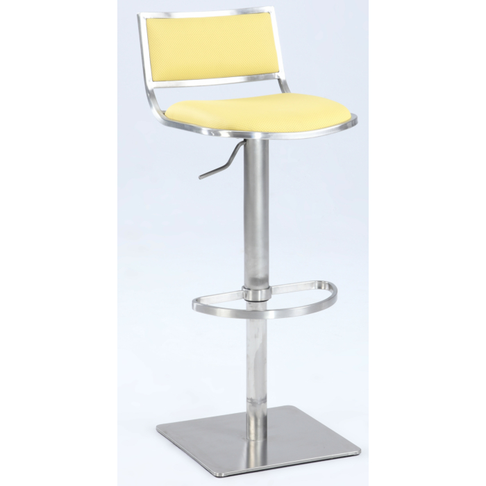 Chintaly 0895 Adjustable Swivel Bar Stool, Yellow main product photo