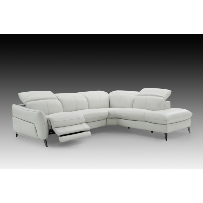 Swan Leather Sectional with Two Recliners, Frost | Creative Furniture main product photo