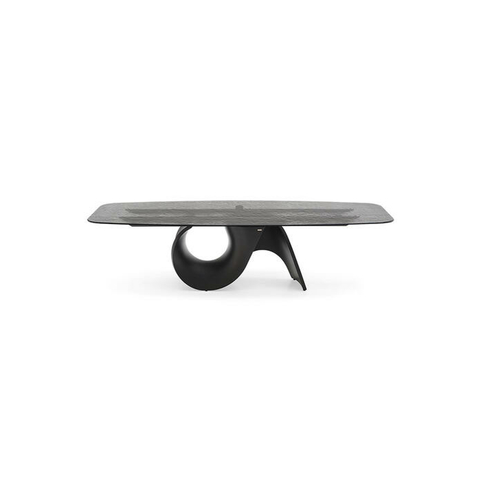 Calligaris Seashell 4141-FB300 table with elliptical top and concrete base | Quick Ship main product photo