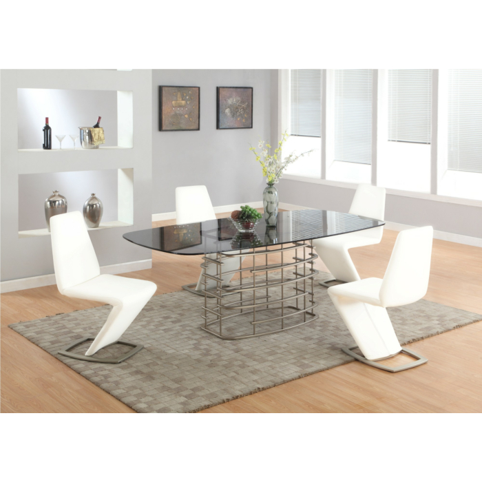 Chintaly Abby Dining 5 Piece Dining Room Set, White main product photo