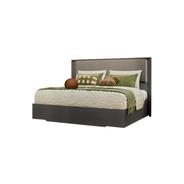 Amy King Bed with Lights & Upholstered Headboard | ALF (+) DA FRE main product photo