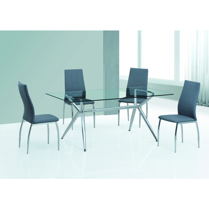 Chintaly Angela 5 Piece Dining Room Set, Black main product photo