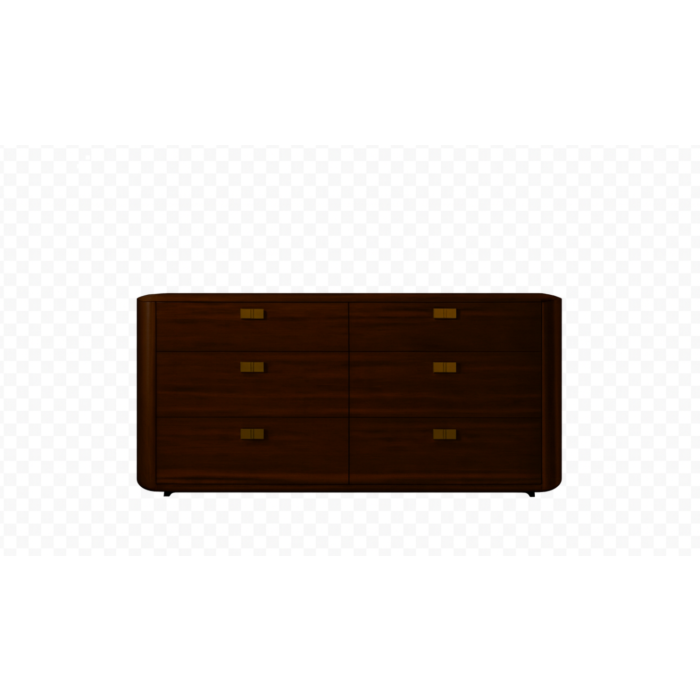 ALF Appia 70 inch Dresser – Italian Modern 6-Drawer Dresser in Matte Espresso & Termocotto Oak main product photo