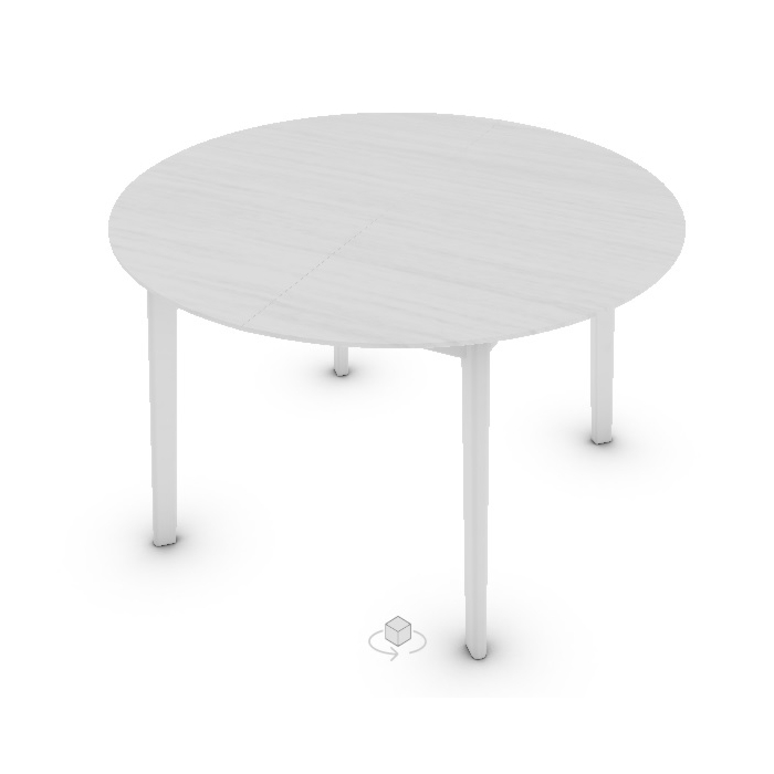 Calligaris Cream Table Table With Round Extendible Top And Wooden Base main product photo