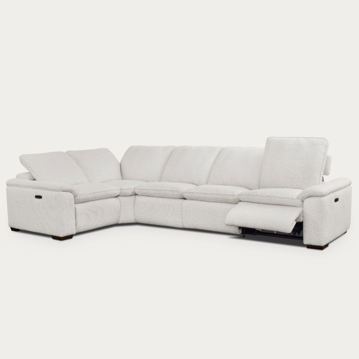 Cloudy 5-Piece Sectional with Two Recliners – Frost Fabric main product photo