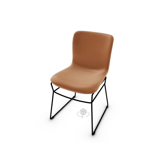 Calligaris Annie Upholstered Chair With Wooden Frame And Metal Base main product photo