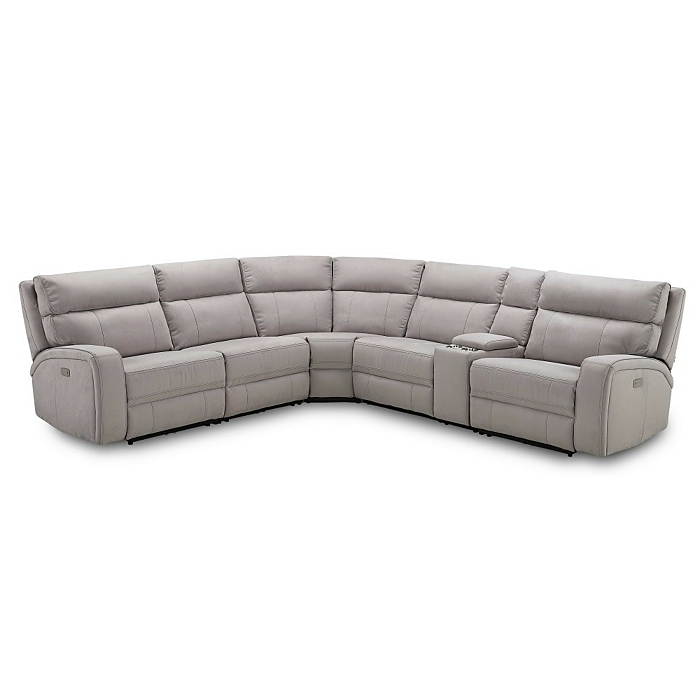 J & M Cozy 6 Pc Sectional, Moonshine Microfiber main product photo