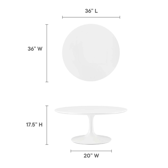 Modway Lippa 36" Round Wood Coffee Table