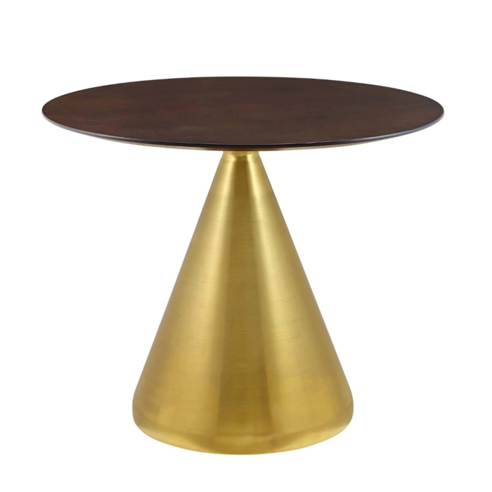 Modway Tupelo 36" Dining Table Gold Cherry Walnut main product photo