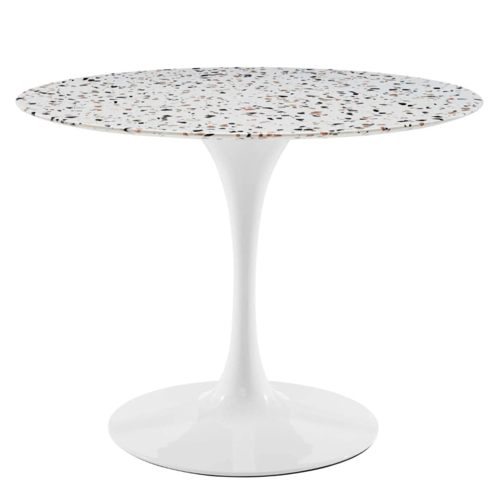 Modway Lippa 40" Round Terrazzo Dining Table White White main product photo