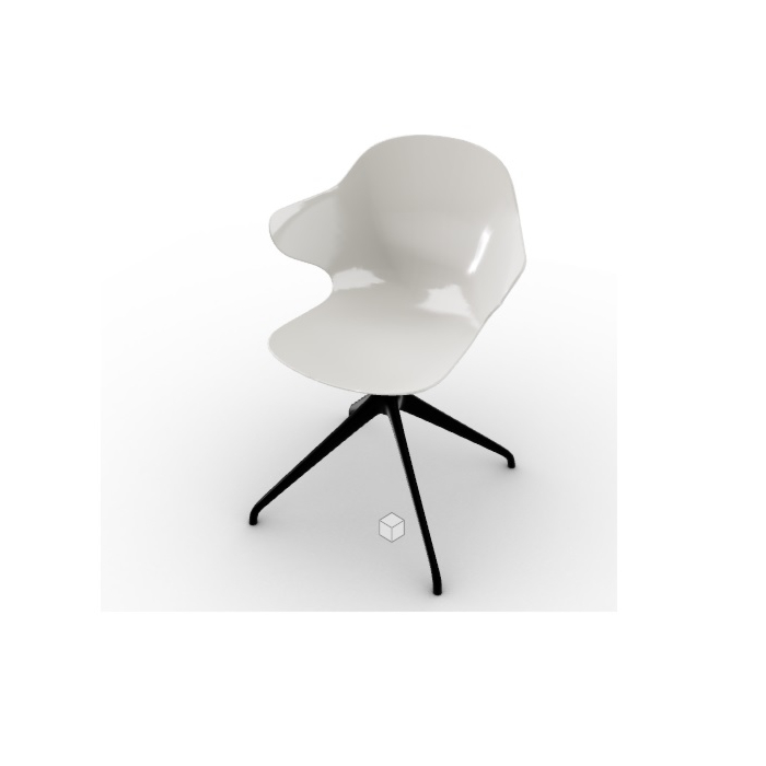 Calligaris Saint Tropez 360° Swivelling Chair With Polycarbonate Seat Shell And Aluminum Base main product photo