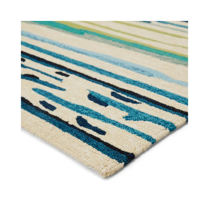 Jaipur Living Sketchy Lines Indoor/ Outdoor Abstract Blue/ Green Area Rug