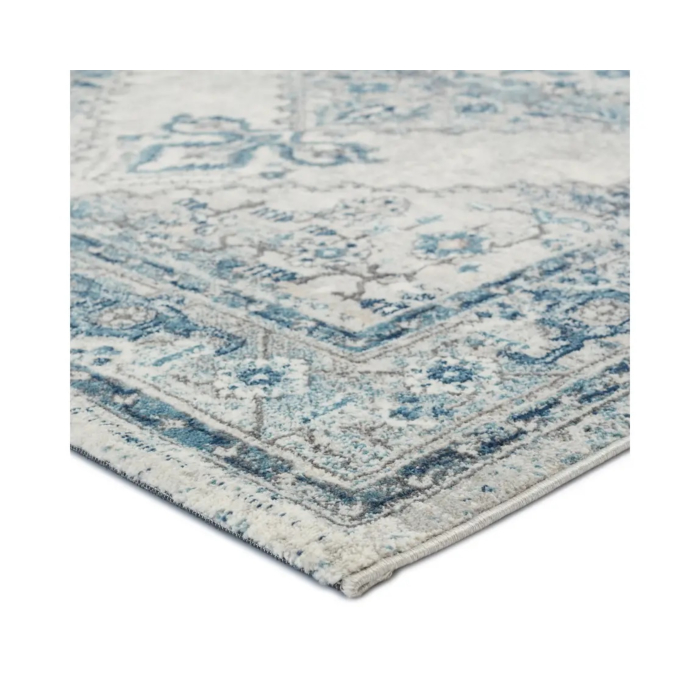 Vibe by Jaipur Living Lisette Medallion Blue Light Gray Area Rug main product photo