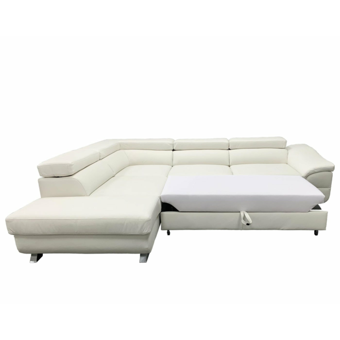White leather sectional sleeper sofa discount