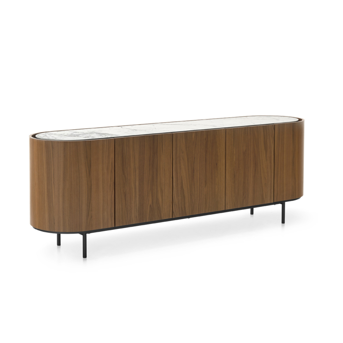 【美品】sisandi triangle&classic espresso Lake CS6076-3 Sideboard – Sleek Design with Ceramic Top