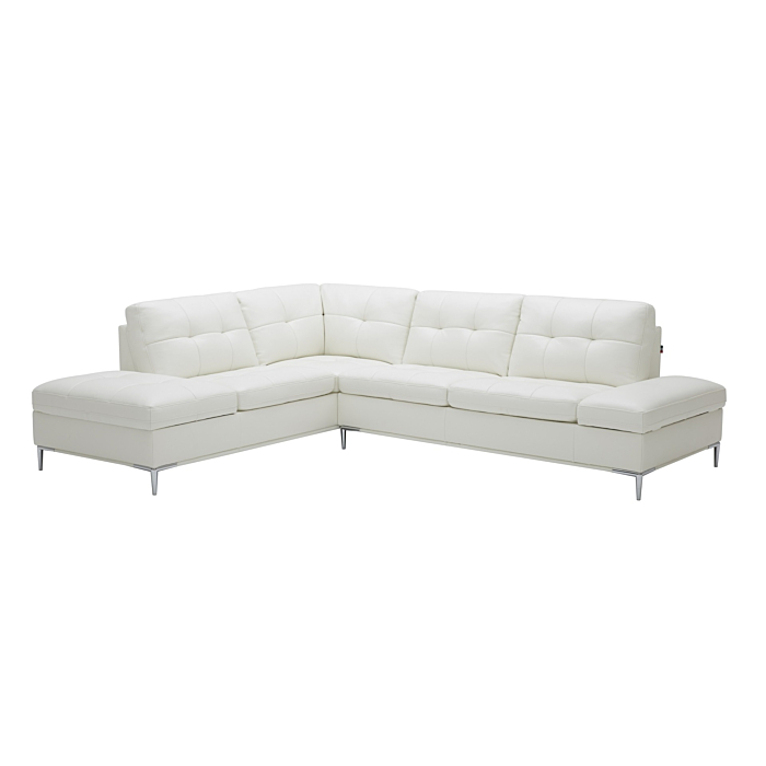J & M Leonardo Leather Sectional with Storage, White main product photo