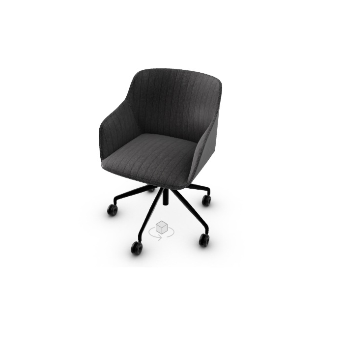 Calligaris Elle Upholstered And Swivelling Armchair Adjustable In Height With Aluminum Base With Casters main product photo