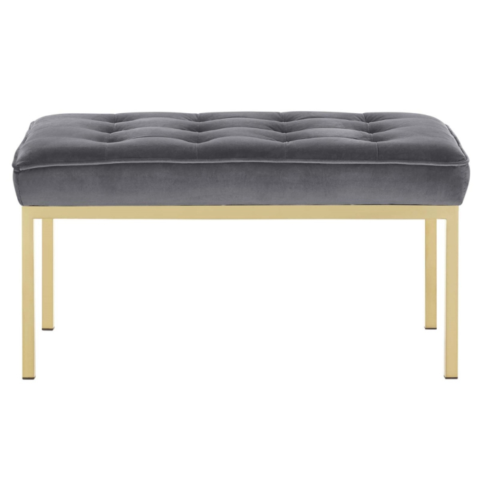Modway Loft Gold Stainless Steel Leg Medium Performance Velvet Bench main product photo