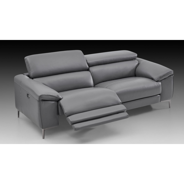 Lucca Leather Sofa with Power Recliners | Creative Furniture-Steel Gray Leather HTL main product photo