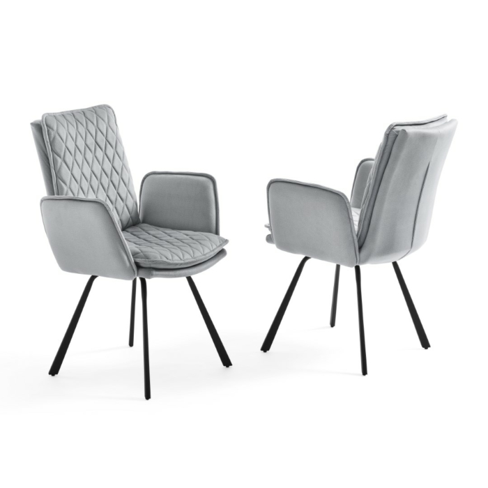 Novel Armchair, Light Gray Fabric Upholstered with Black Frame| Creative Furniture main product photo