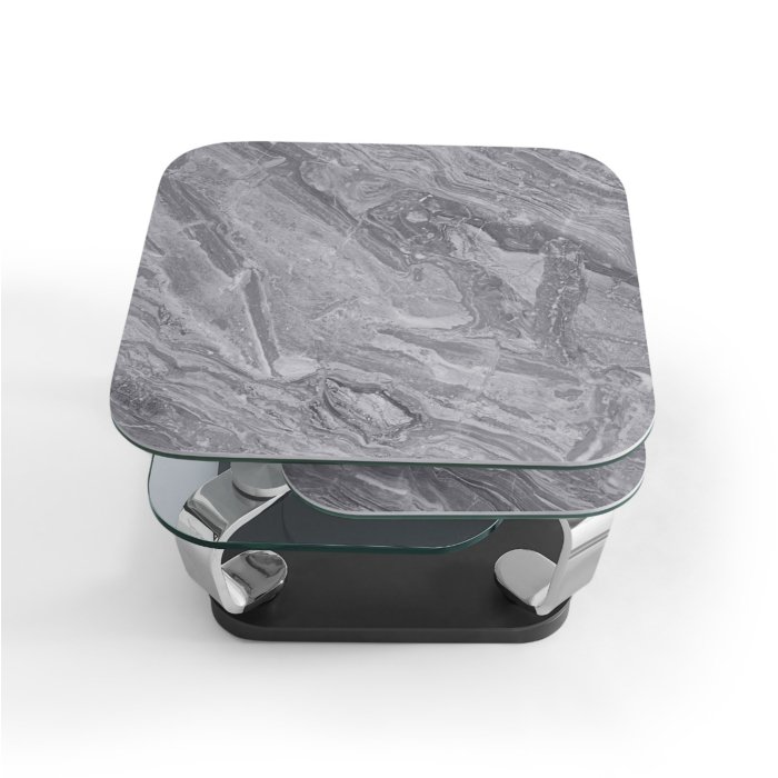 Quattro Rotating Coffee Table, Gray Ceramic | Creative Furniture main product photo