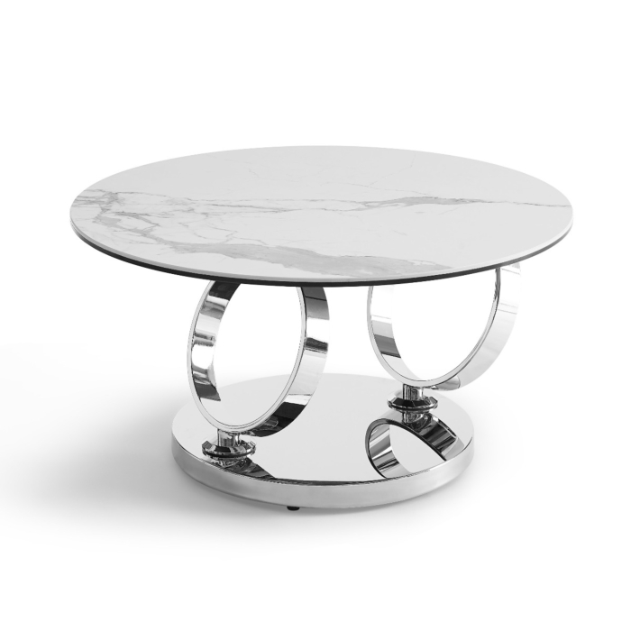 Ruma Rotating Coffee Table with Gray Ceramic Top| Creative Furniture main product photo