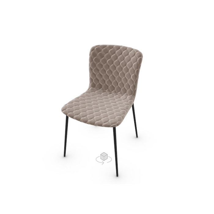 Calligaris Love Upholstered And Quilted Chair With Metal Frame main product photo
