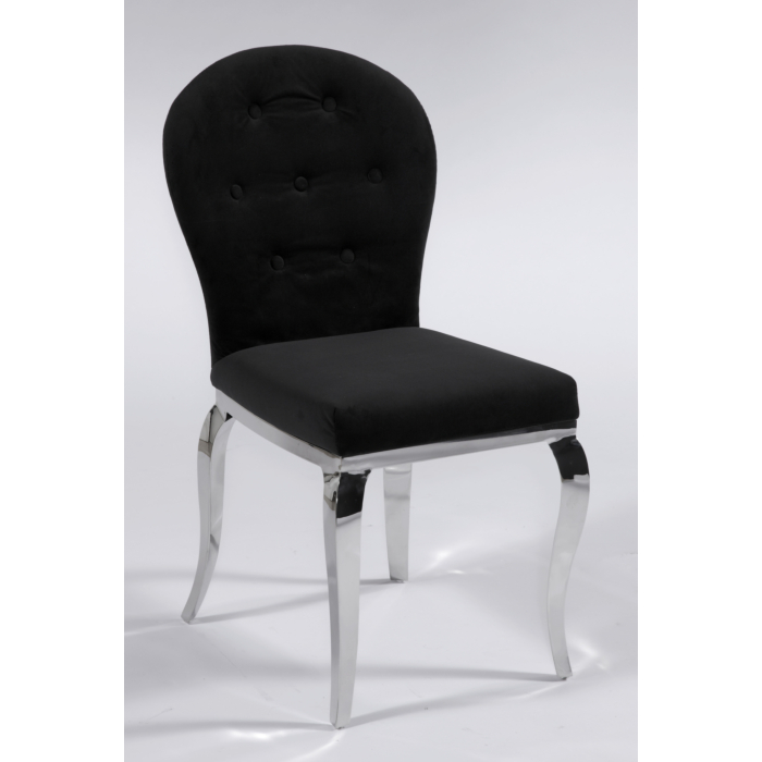 Chintaly Teresa Side Chair with Oval Back, Black main product photo