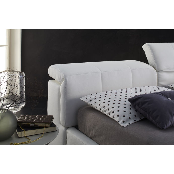 Tower Modern Storage Bed in White Eco-Leather by J&M Furniture