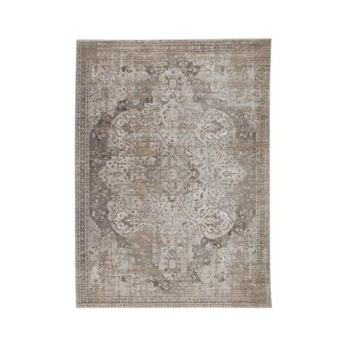 Vibe by Jaipur Living Ginevra Medallion Gray Ivory Runner Rug main product photo