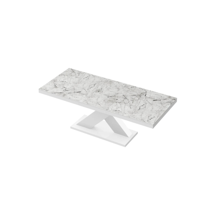 Cortex Xenon Dining Table, White Venatino Top main product photo