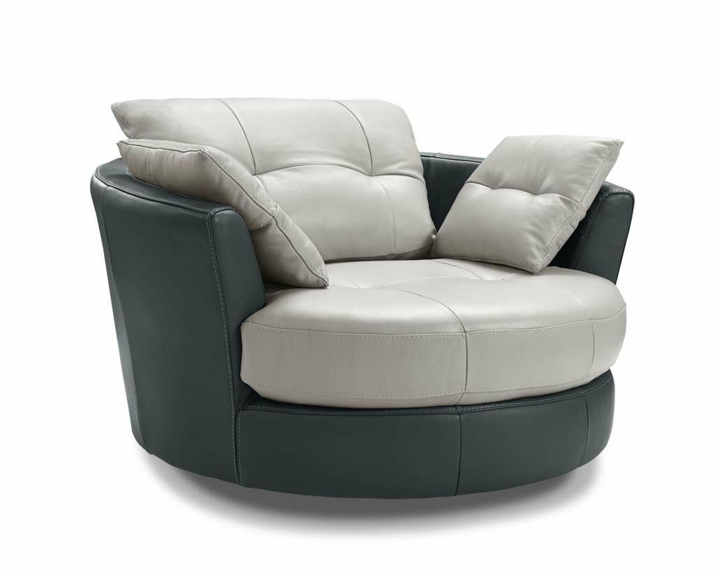 Cecile Leather Round Armchair With 3 Adjustable Headrests