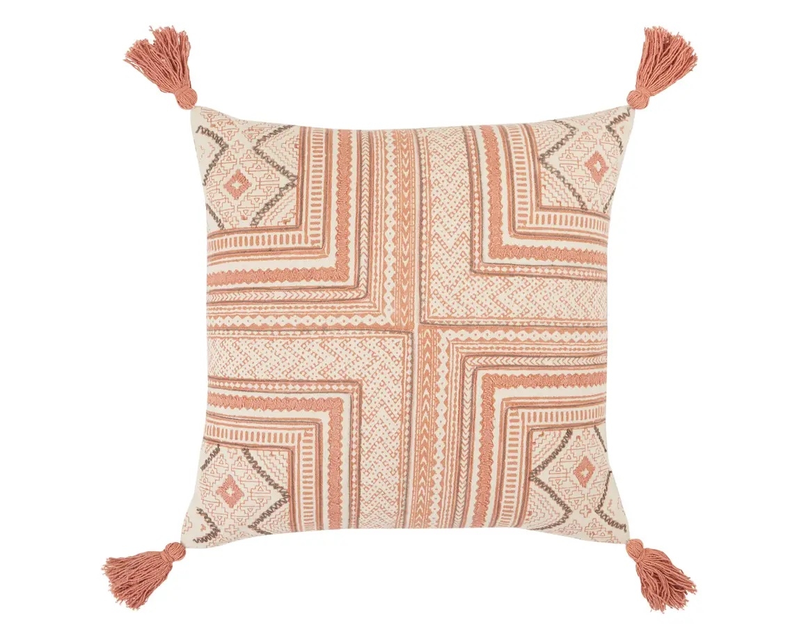 CREATIVE DRUG STORE × VERDY PILLOW Creative Co-Op Cotton Lumbar Pillow with Fern Fronds