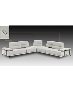 Eleganto 5 pc Sectional with Power Motion Backrests, Frost Gray Fabric