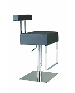 Chintaly 0812 Adjustable Swivel Bar Stool, Black