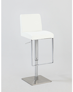 Chintaly 0813 Adjustable Swivel Bar Stool, White