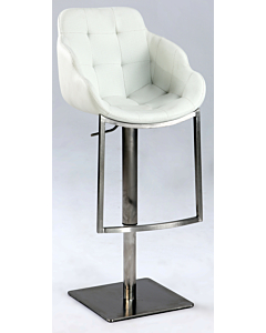 Chintaly 0899 Height Adjustable Swivel Bar Stool, White