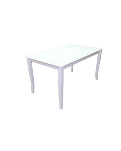 Cortex Finezja-Glass Top Dining Table With White Tabletop