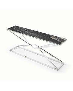 Pyramid Console Table, Ceramic Dark Gray Gloss | Creative Furniture